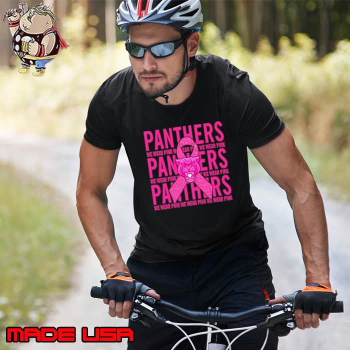 Carolina Panther Mascot We Wear Pink Cancer T-shirt,Sweater, Hoodie, And  Long Sleeved, Ladies, Tank Top