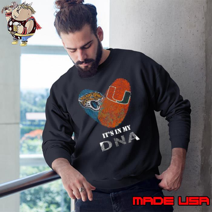 Jacksonville Jaguars And Miami Hurricanes Heart It’s In My DNA 2023 shirt