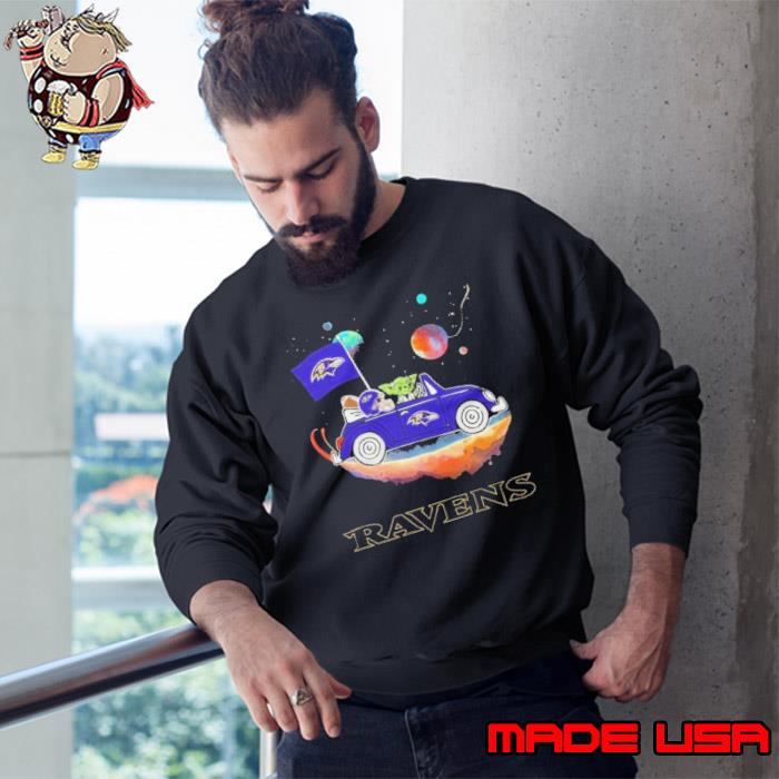 Master Yoda Driving Car Star Baltimore Ravens 2023 Shirt