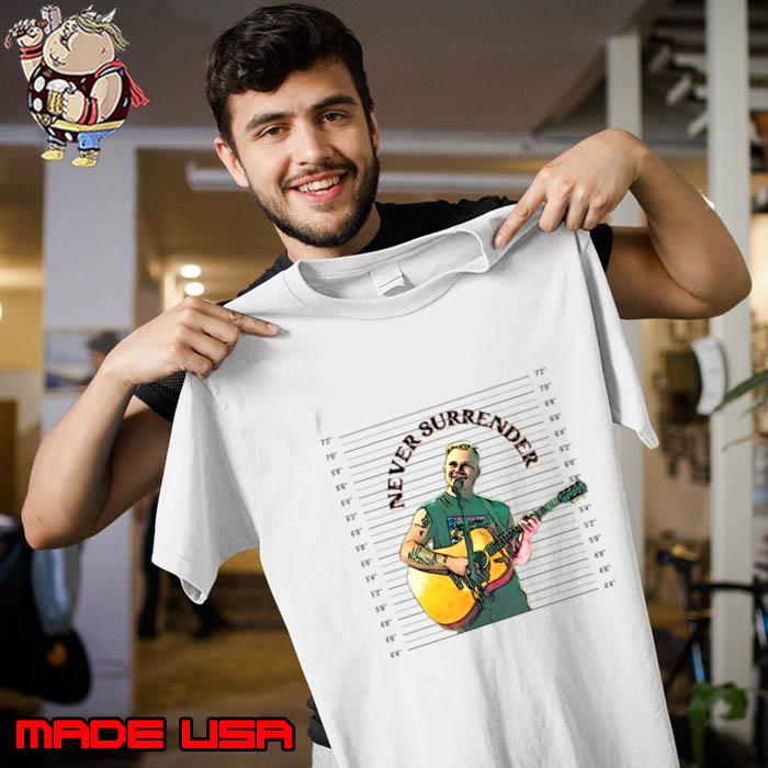 Never Surrender Zach Bryan Play Guitar Mugshot T-Shirt Unisex