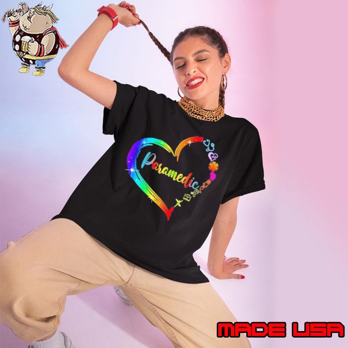 Paramadic heart symbol colors s Ladies tee