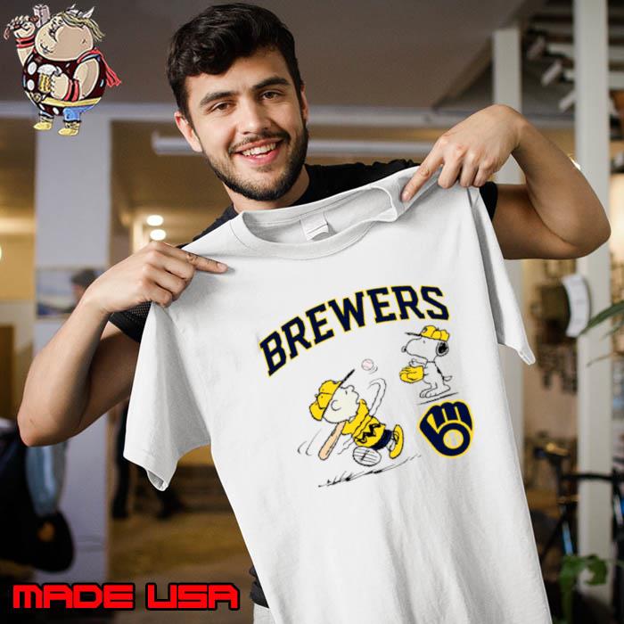 Peanuts Charlie Brown And Snoopy Playing Baseball Milwaukee Brewers T-shirt,  hoodie, sweater, long sleeve and tank top