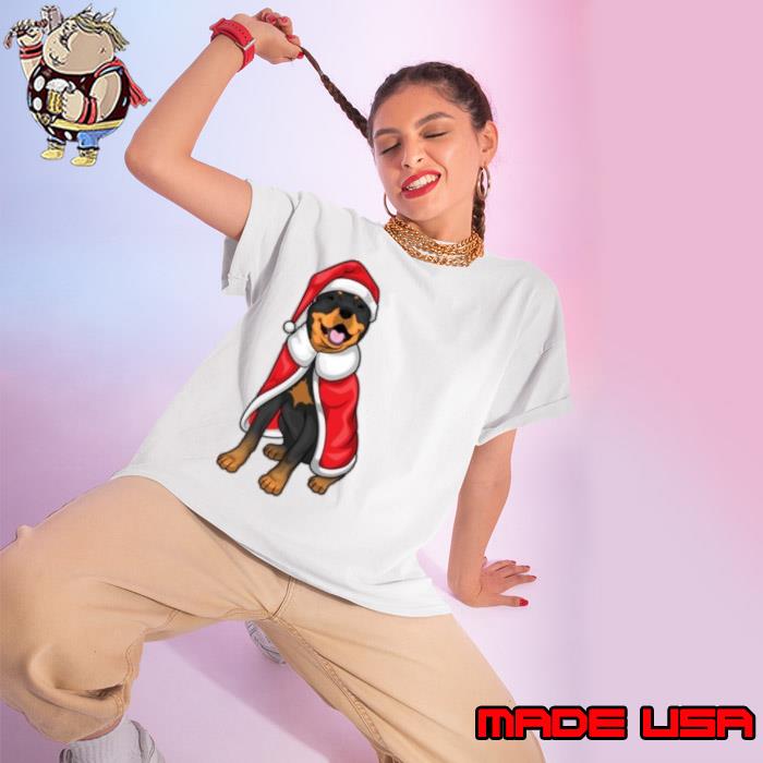 Rottweiler Christmas Santa hat shirt