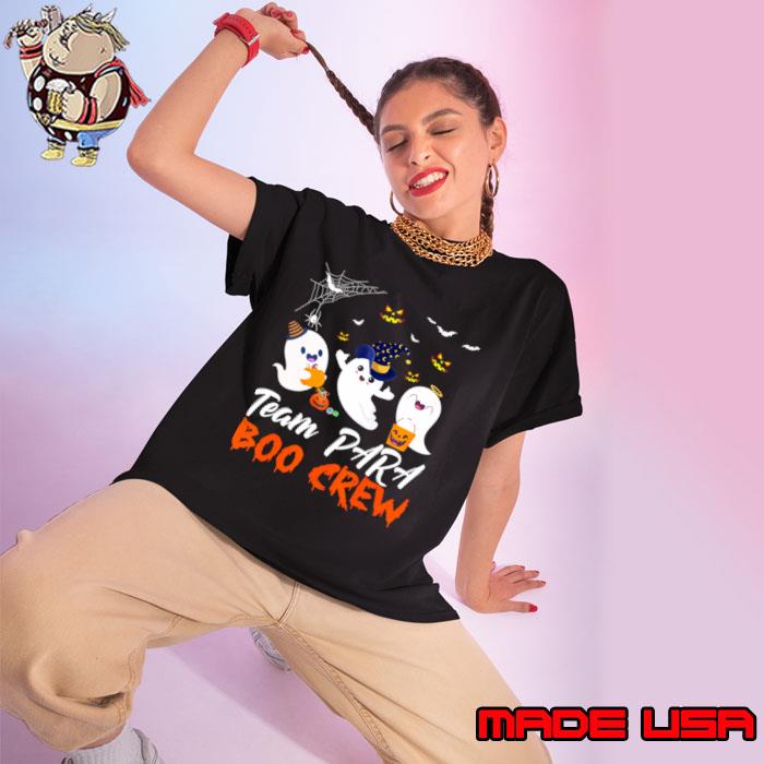 Team Para Boo Crew Halloween Ghost Paraprofessional Teacher T-Shirt Ladies tee