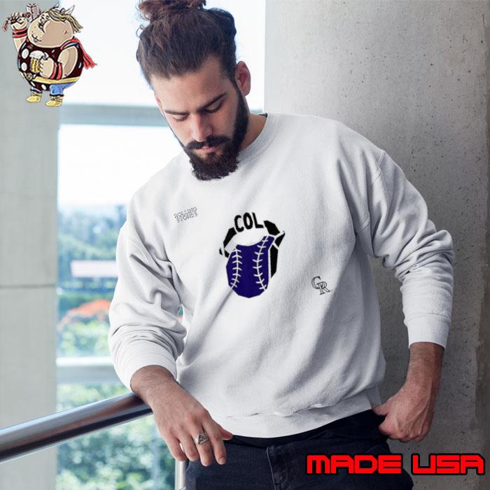 The Rolling Stones x Colorado Rockies MLB Hackey Diamonds Limited Edition Vinyl Collection Collab Shirt Sweatshirt