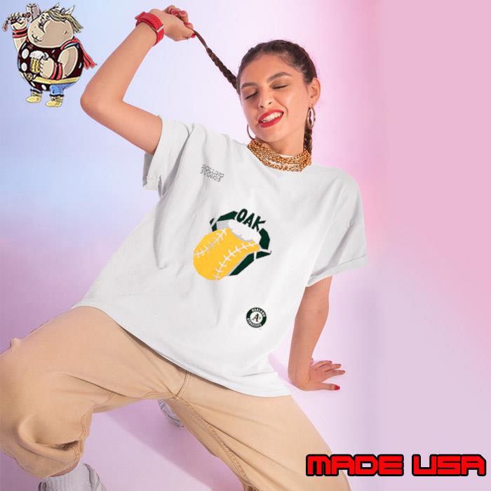The Rolling Stones x Oakland Athletics MLB Hackey Diamonds Limited Edition Vinyl Collection Collab Shirt