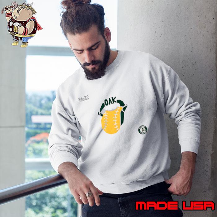 The Rolling Stones x Oakland Athletics MLB Hackey Diamonds Limited Edition Vinyl Collection Collab Shirt Sweatshirt