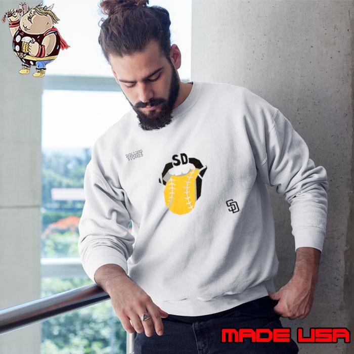 The Rolling Stones x San Diego Padres MLB Hackey Diamonds Limited Edition Vinyl Collection Collab Shirt Sweatshirt