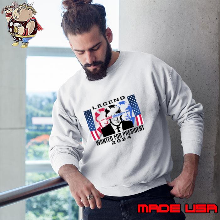 Trump Mugshot Never Surrender Legend Wanted For President 2024 Usa FLag T-Shirt Sweatshirt