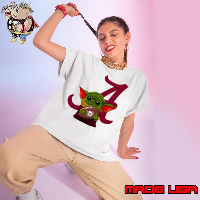Baby Yoda Hug Atlanta Braves Football Shirt