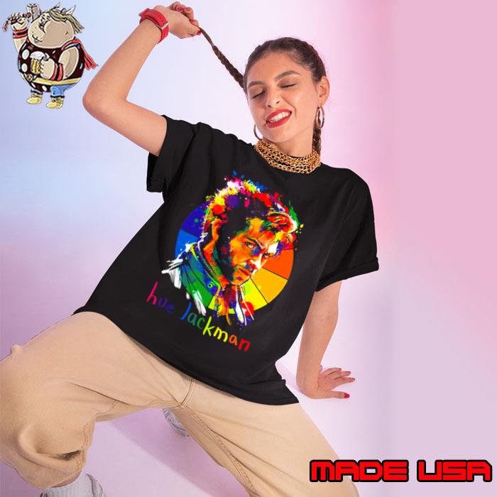 Hue Jackman Colorful Portrait Logan X Men s Ladies tee