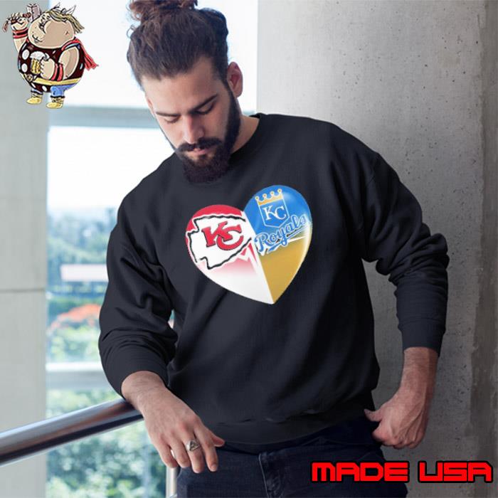 Kansas City Chiefs And Kansas City Royals Heart Heartbeat Shirt Sweatshirt