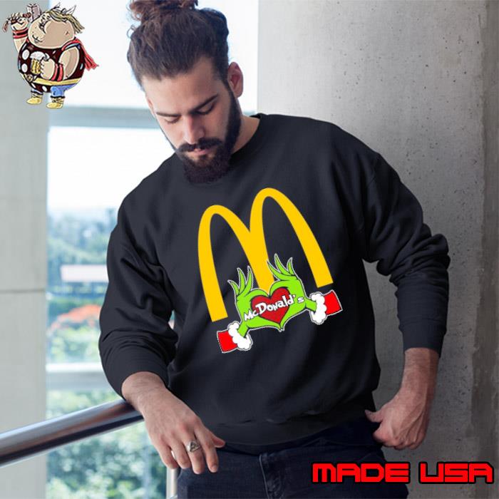 Mcdonald's Grinch Hand Heart symbol xmas s Sweatshirt
