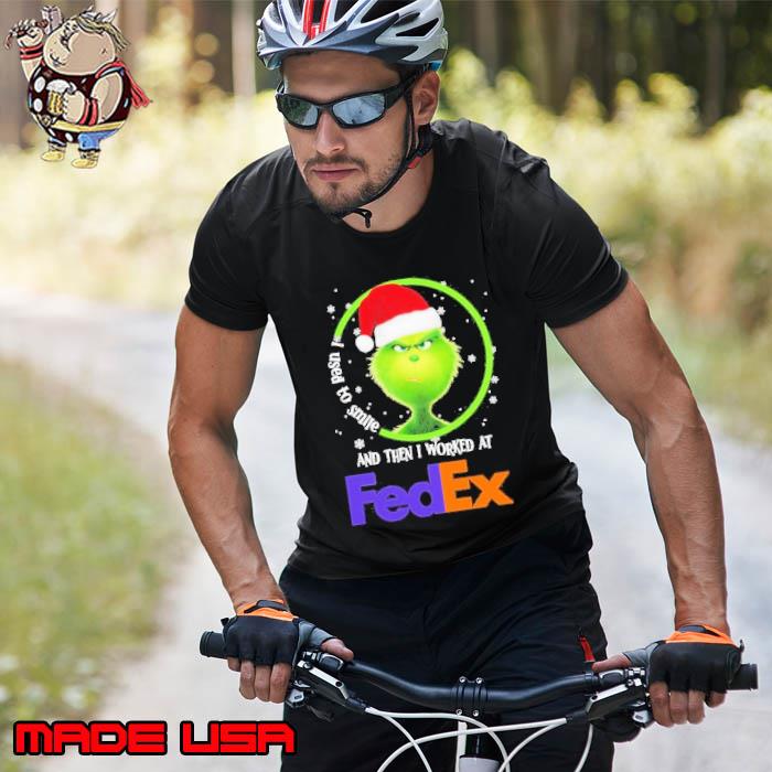 Santa Grinch I Used to Smile and then I Worked at Fedex Merry Christmas 2023 Shirt Unisex