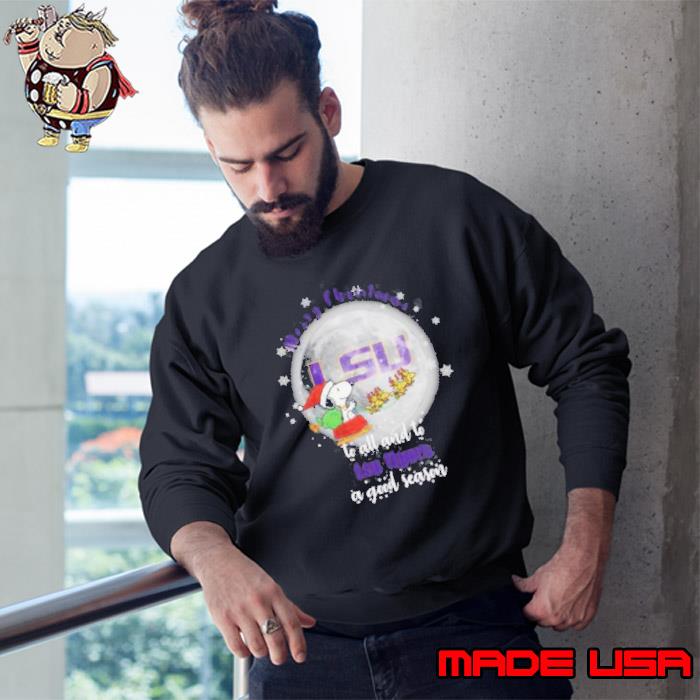 Santa Snoopy merry christmas to all and to Lsu Tigers a good season s Sweatshirt