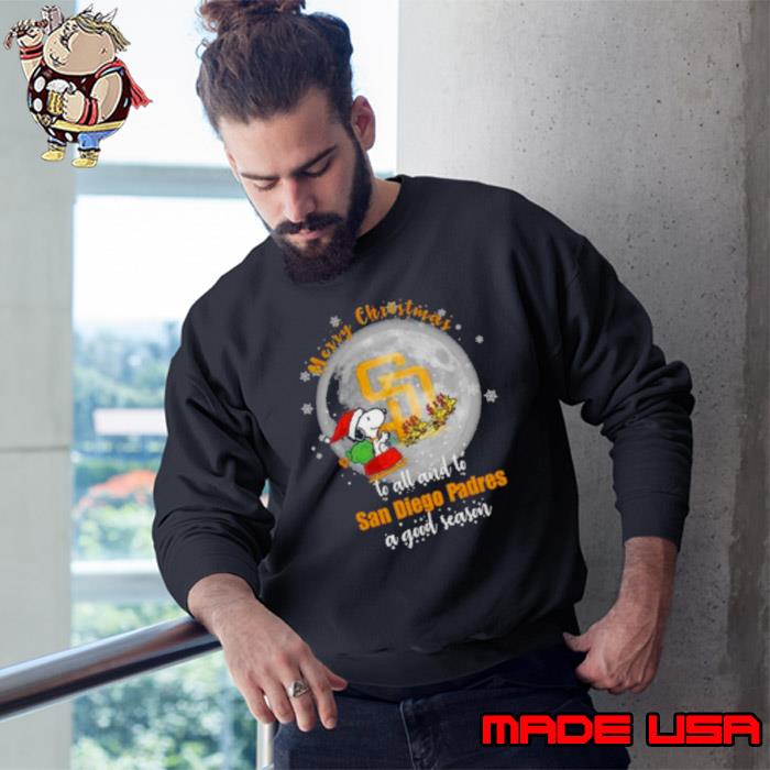 Santa Snoopy merry christmas to all and to San Diego Padres a good season s Sweatshirt