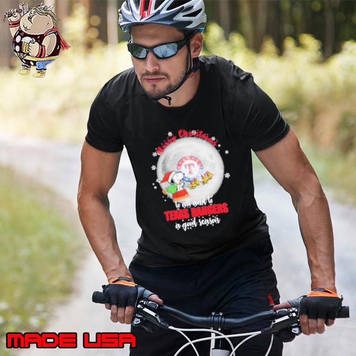 Santa Snoopy merry christmas to all and to Texas Rangers a good season s Unisex