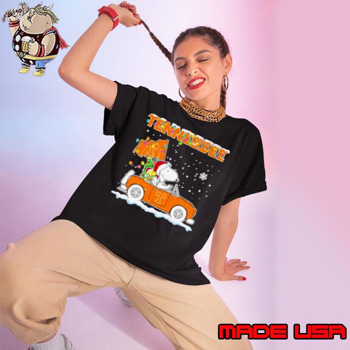 Snoopy and Tennessee Vols Christmas Car 2023 Shirt Ladies tee