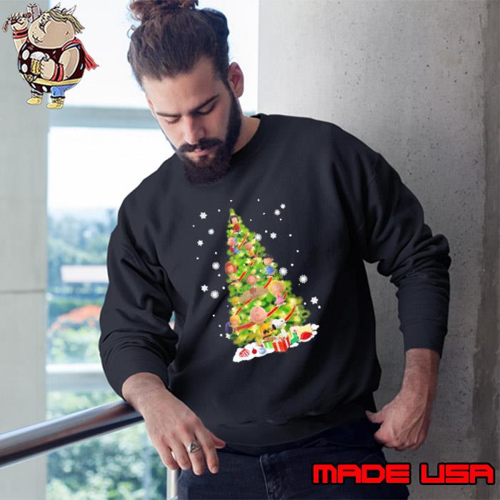 Snoopy Charlie Brown Woodstock Team Merry Christmas Tree shirt