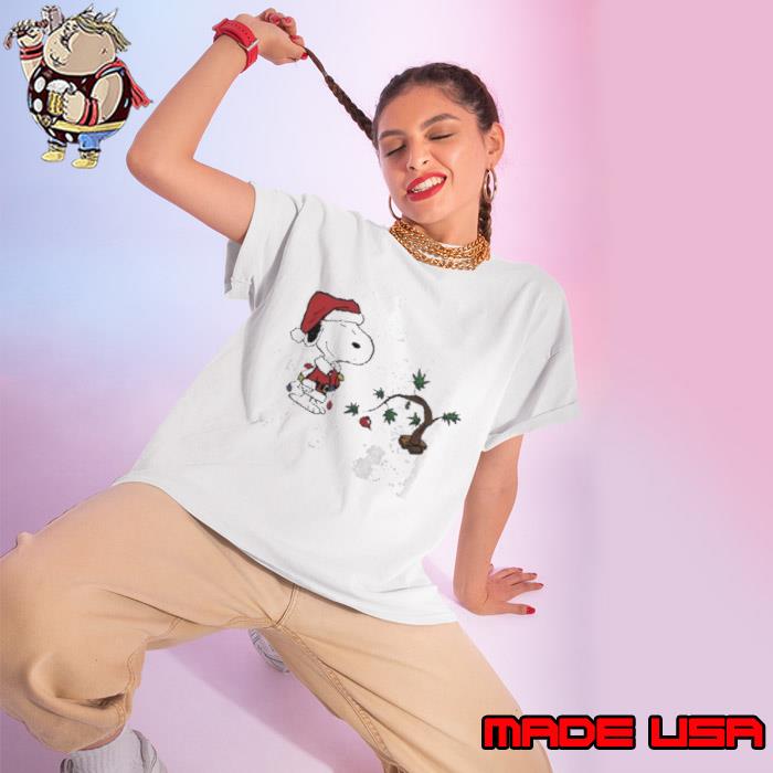 Snoopy santa tree merry Christmas shirt