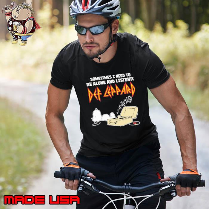 Snoopy Sometimes I Need To Be Alone And Listen To Def Leppard Shirt Unisex