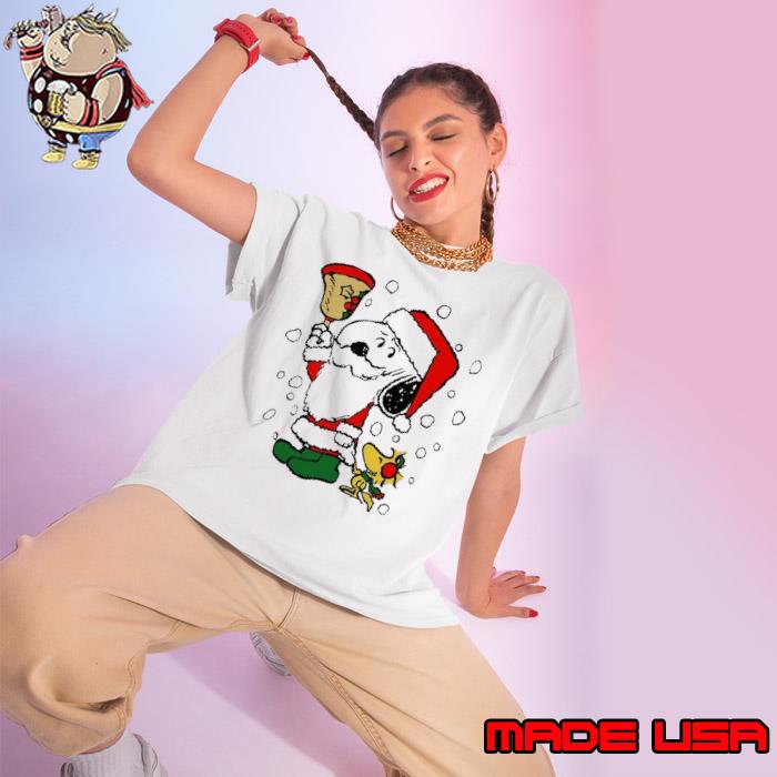 Snoopy Woodstock Santa Hat Merry Christmas shirt