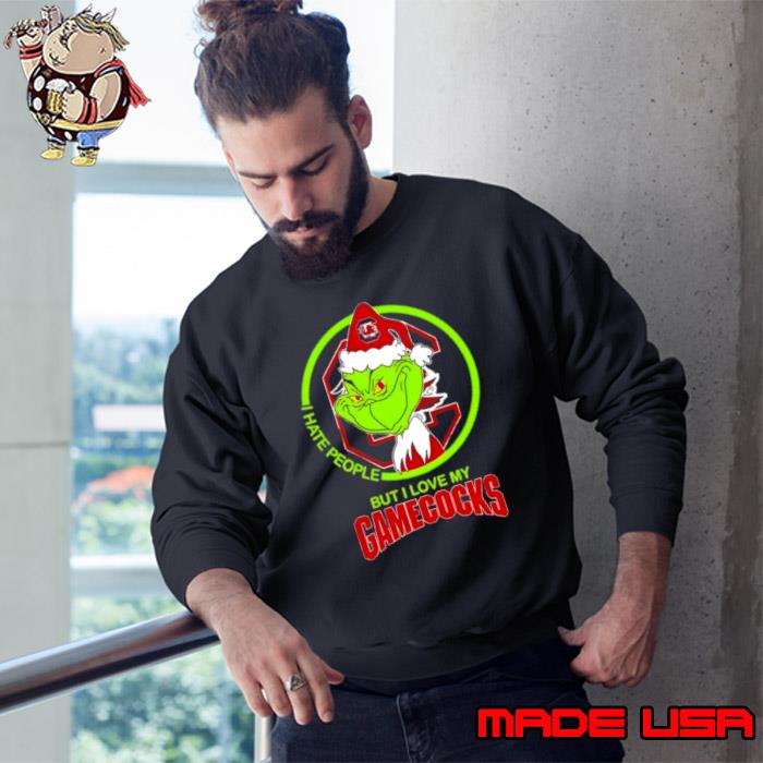 The Grinch I Hate People But I Love My South Carolina Gamecocks Football Logo Shirt
