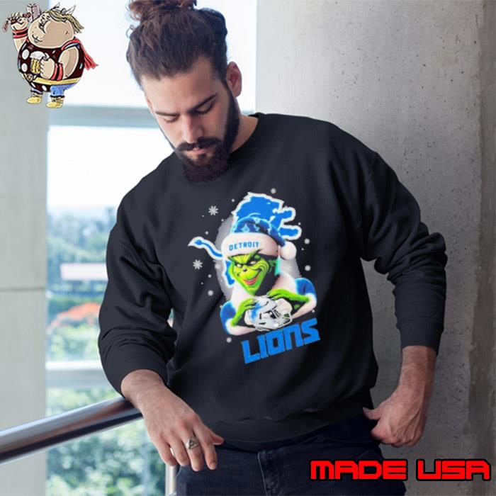 The Santa Grinch Love Detroit Lions Merry Christmas Shirt