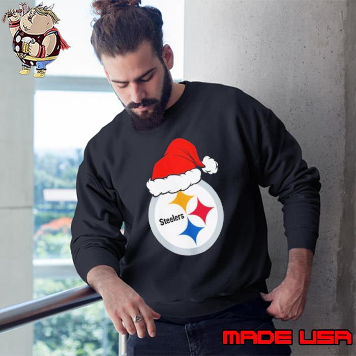 Top pittsburgh Steelers logo Santa Hat Christmas 2023 Shirt, hoodie ...