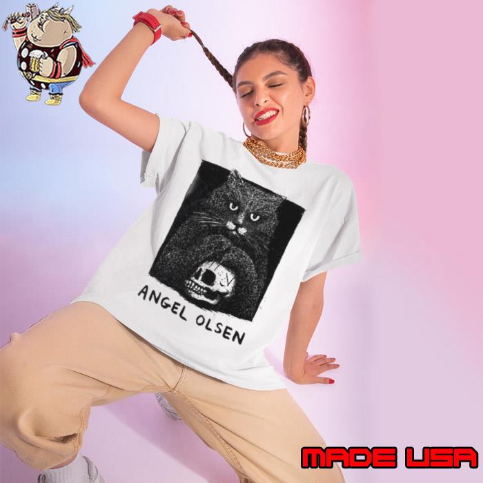 Angel olsen cat and skull s Ladies tee
