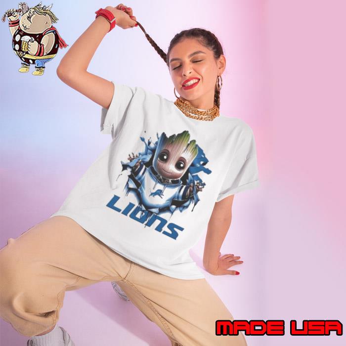 Baby Groot Blood Inside Me Detroit Lions 2024 s Ladies tee