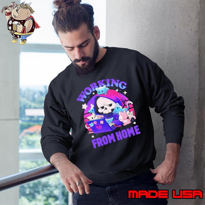 Grim Reaper working from home surrounded by cats s Sweatshirt