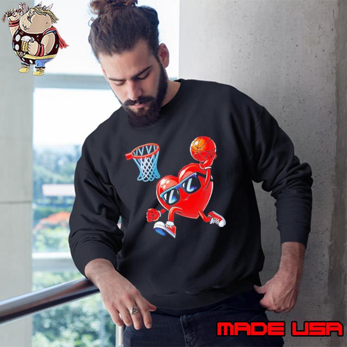 Heart dunking basketball Valentines day s Sweatshirt
