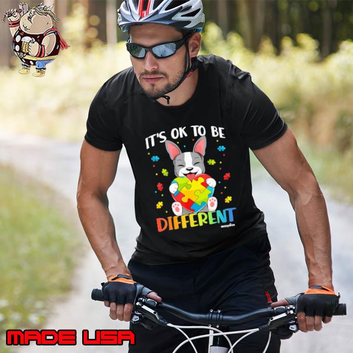 It's ok to be different dog hug heart autism awareness s Unisex