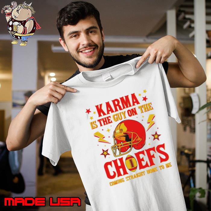 Karma is the guy on the Chiefs coming straight home to me helmet s Unisex