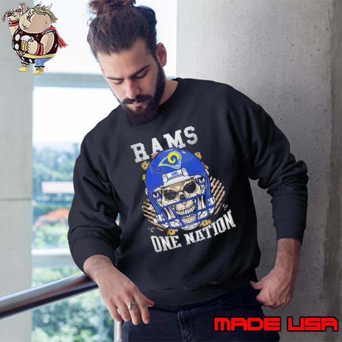 Los Angeles Rams Skull And Gloves Pattern One Nation s Sweatshirt