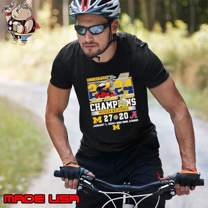 Undefeated 2024 rose bowl game champions michigan wolverines 27 20 alabama s Unisex