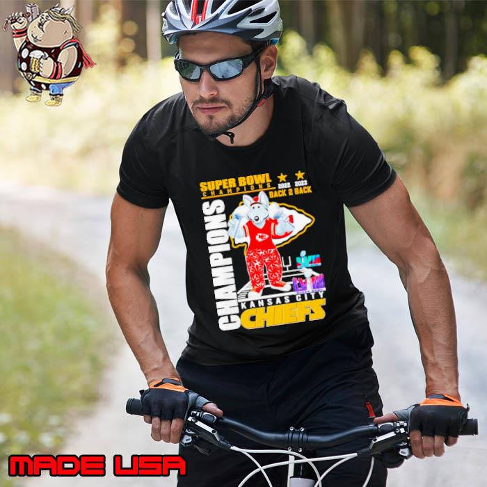 Awesome super Bowl Champions back 2 back Kansas City Chiefs mascot s Unisex