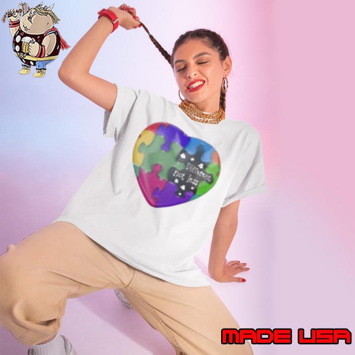 Different not less heart autism awareness s Ladies tee