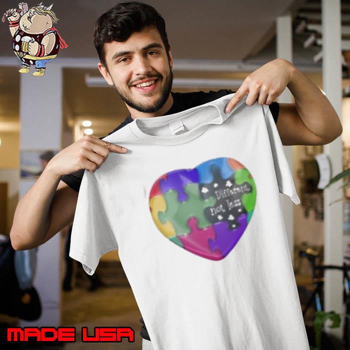 Different not less heart autism awareness shirt