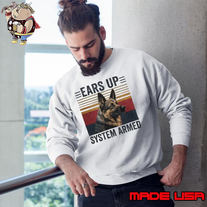 Ears Up System Armed Dog American flag s Sweatshirt