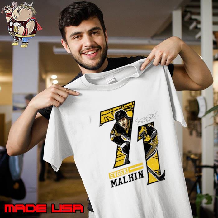 Evgeni Malkin Signature Russian professional ice hockey centre Pittsburgh Offset T-Shirt Unisex