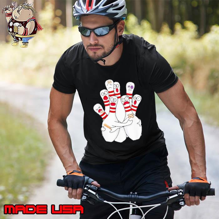 Funny cartoon Bowling Scared Bowling Pins Sport Bowler Shirt Unisex