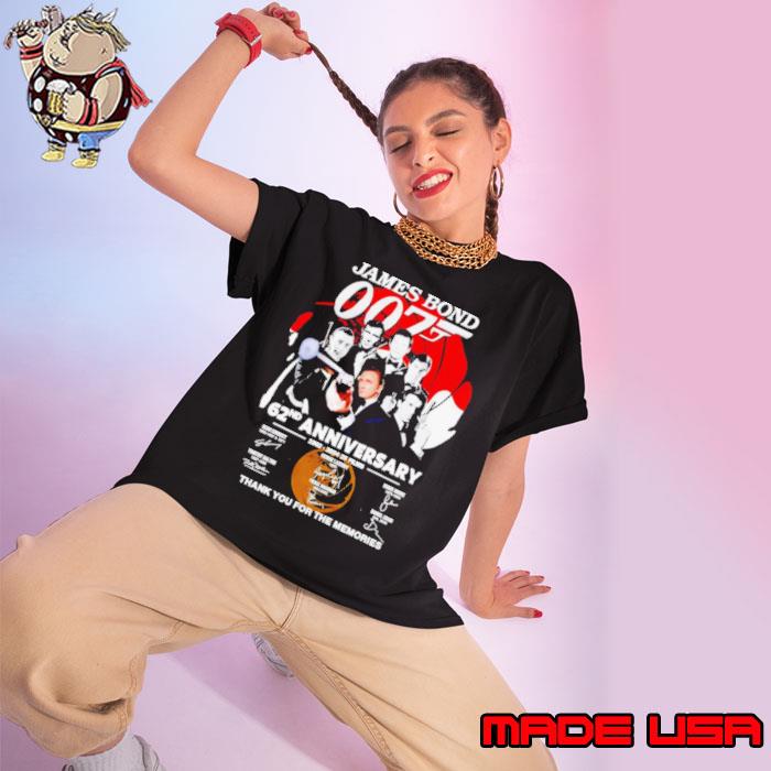 James Bond 007 62nd anniversary 1962 2024 25 films thank you for the memories s Ladies tee