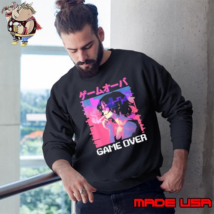 Japanese Vaporwave Sad Anime Girl Game Over Indie Aesthetic Shirt Sweatshirt