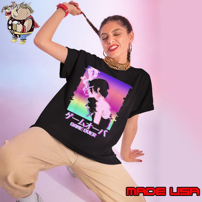 Japanese Vaporwave Sad Anime Girl Game Over Indie s Ladies tee