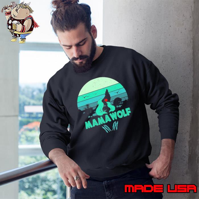 Mamawolf Wolf Heart Vintage Sunset s Sweatshirt