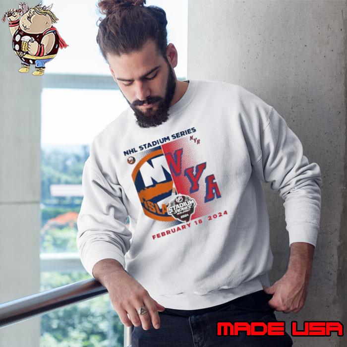New York Islanders vs. New York Rangers 2024 NHL Stadium Series Matchup Logo Shirt Sweatshirt