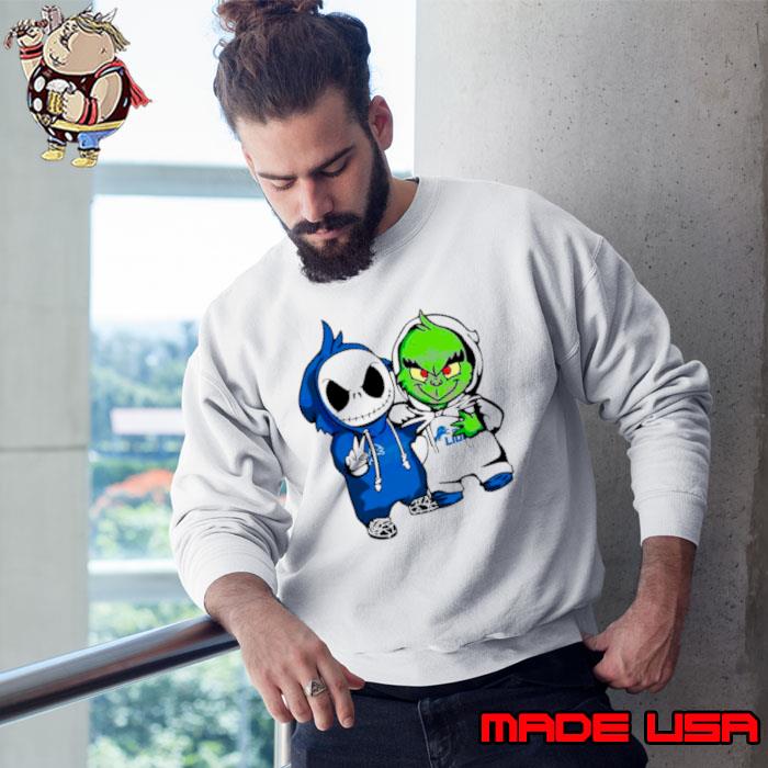 Nice grinch And Jack Skellington Detroit Lions fan shirt
