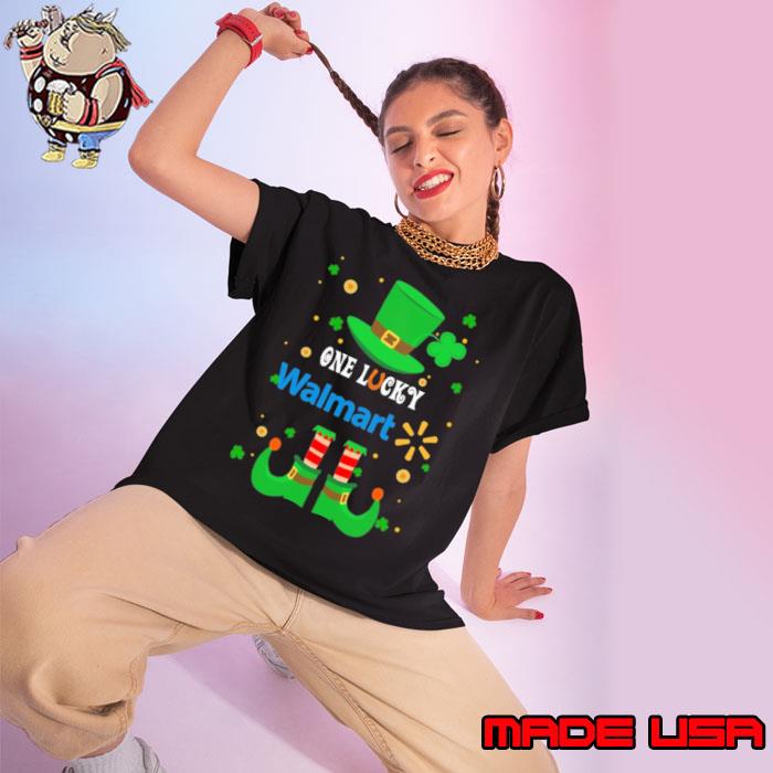 One lucky walmart symbol elf christmas s Ladies tee